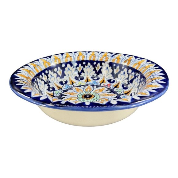 Hand Made Polish Pottery Bowl Dish Poland Ceramic Colorful Pattern Hand Painted - Picture 1 of 12